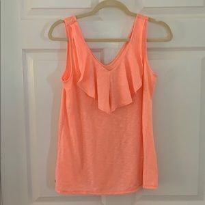 Lilly Pulitzer XS bright peach/orange ruffle top